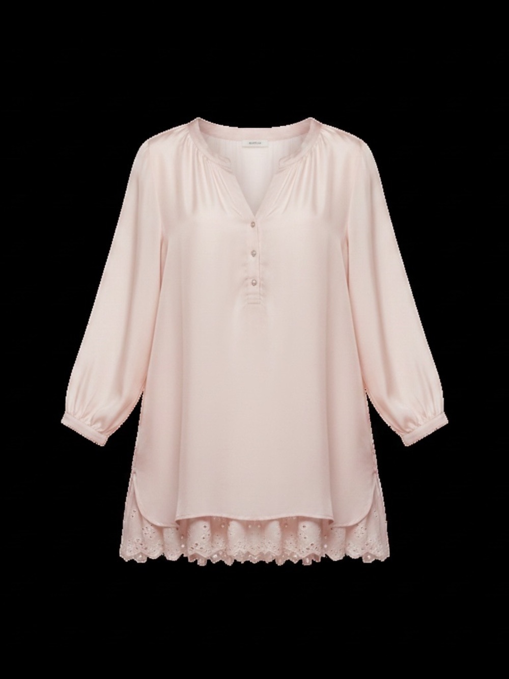 Soft Surroundings Cotton Silk Blush/Pink Tunic Eylet Embroidered Hem Medium